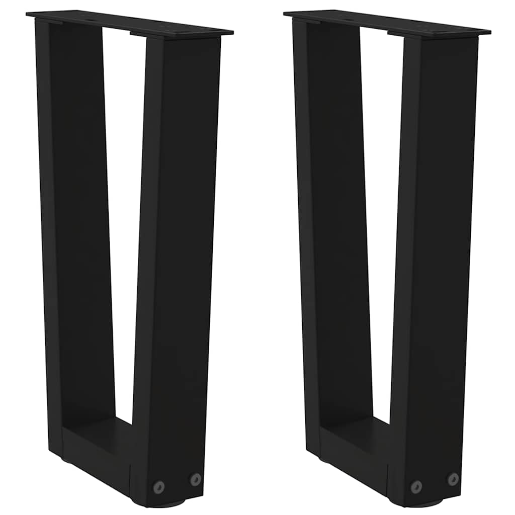 Salontafelpoten 2 st V-vormig 28x(42-43,3) cm staal zwart is nu te koop bij PeponiXL, paradijselijk wonen!