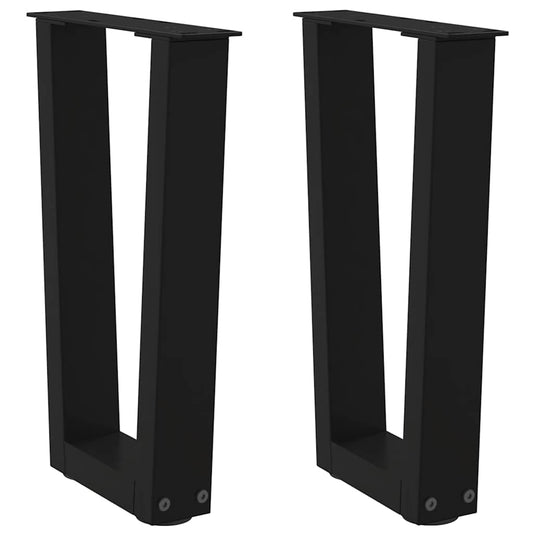Salontafelpoten 2 st V-vormig 28x(42-43,3) cm staal zwart is nu te koop bij PeponiXL, paradijselijk wonen!