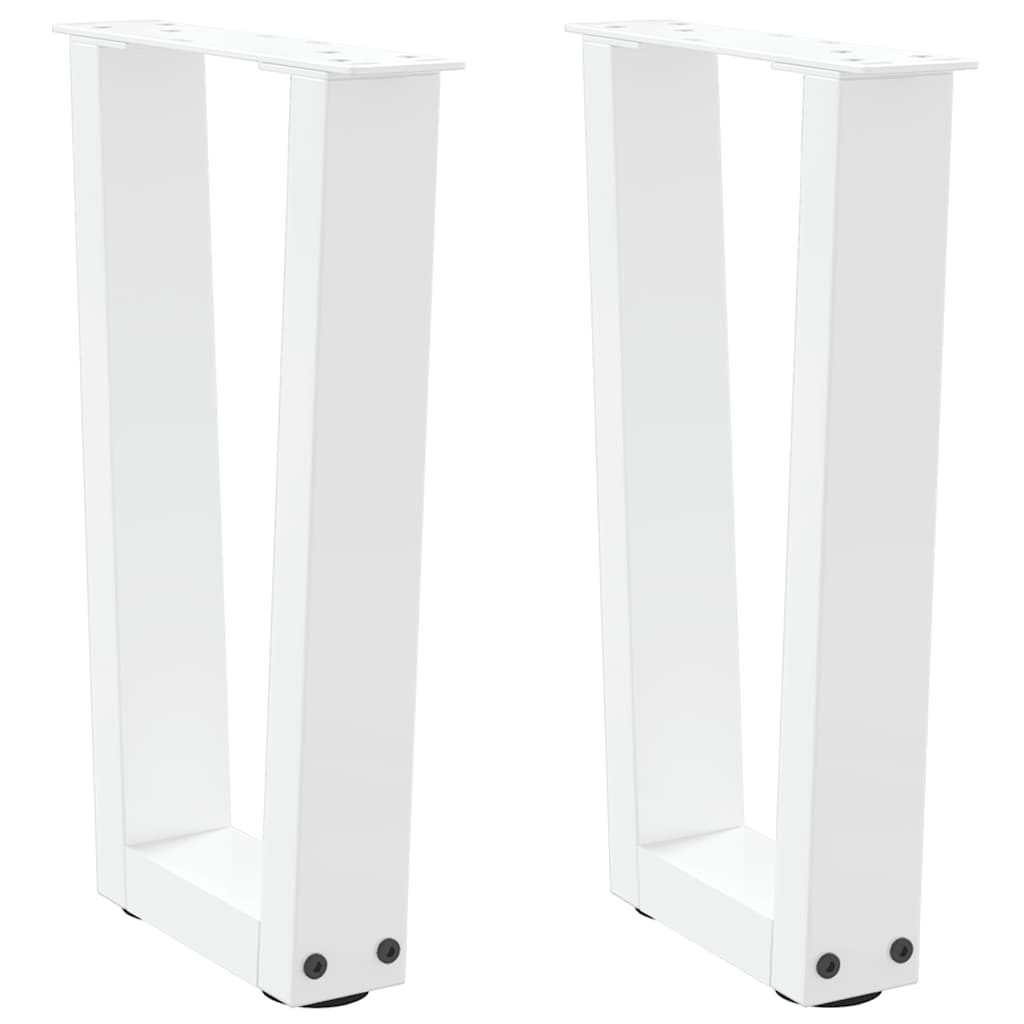 Salontafelpoten 2 st V-vormig 28x(42-43,3) cm staal wit is nu te koop bij PeponiXL, paradijselijk wonen!