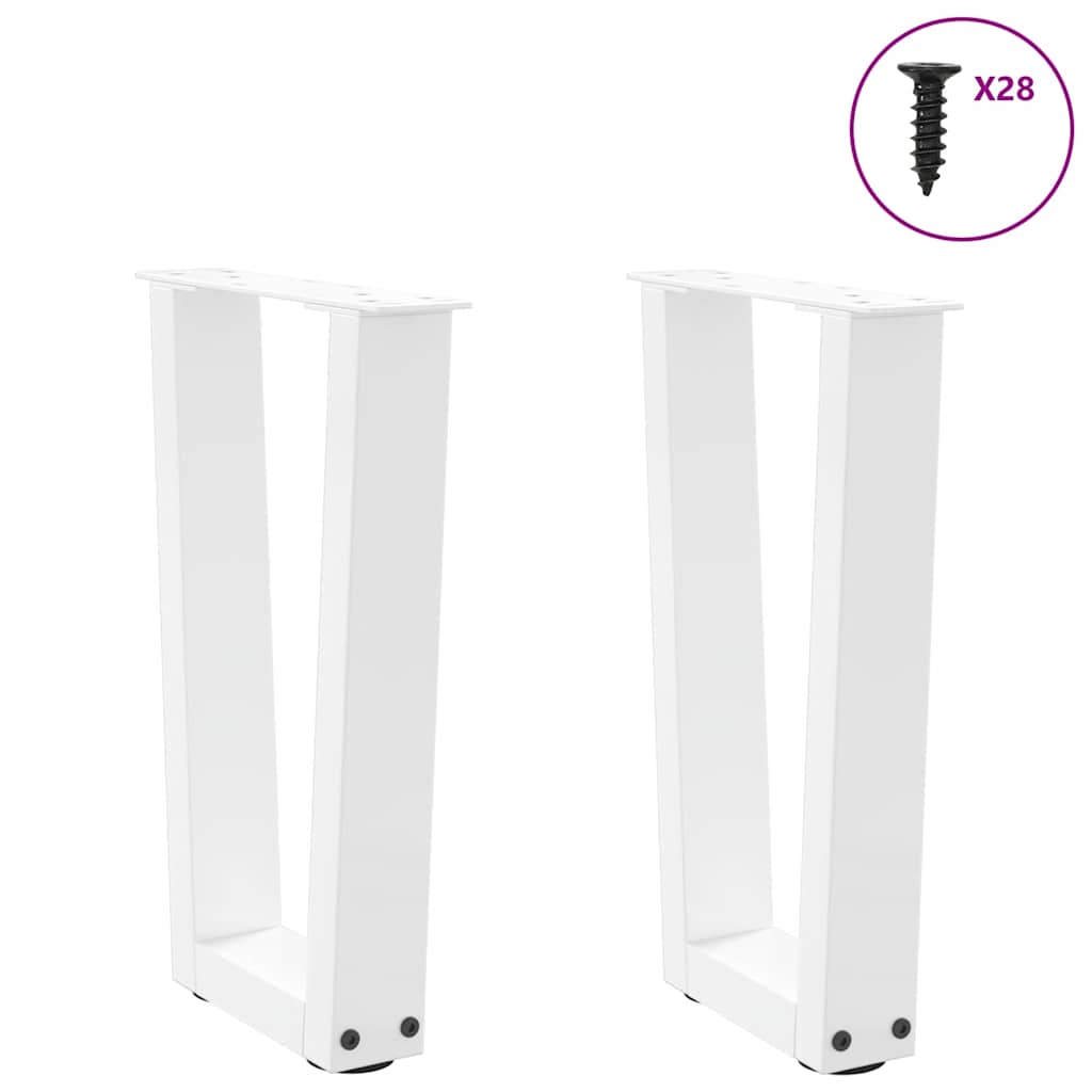 Salontafelpoten 2 st V-vormig 28x(42-43,3) cm staal wit is nu te koop bij PeponiXL, paradijselijk wonen!