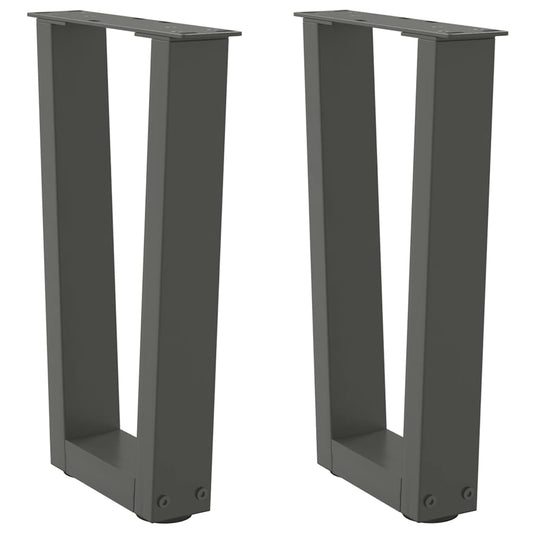 Salontafelpoten 2 st V-vormig 28x(42-43,3) cm staal antraciet is nu te koop bij PeponiXL, paradijselijk wonen!