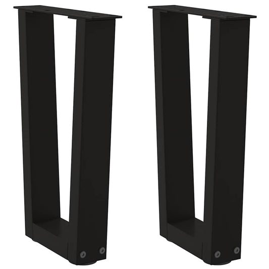 Salontafelpoten 2 st V-vormig 38x(42-43,3) cm staal zwart is nu te koop bij PeponiXL, paradijselijk wonen!
