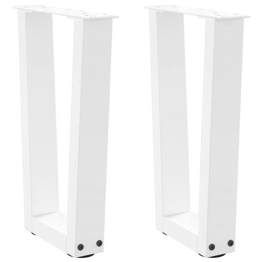 Salontafelpoten 2 st V-vormig 38x(42-43,3) cm staal wit is nu te koop bij PeponiXL, paradijselijk wonen!