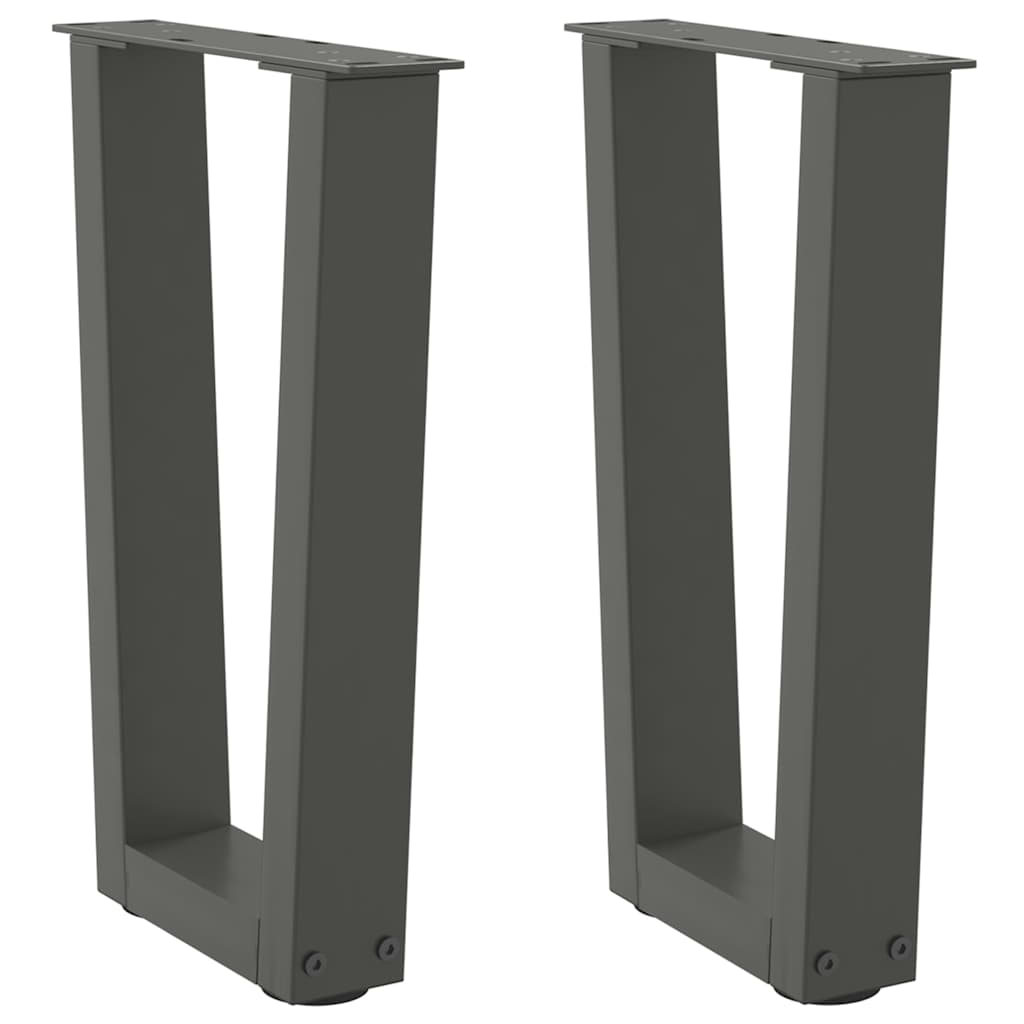Salontafelpoten 2 st V-vormig 38x(42-43,3) cm staal antraciet is nu te koop bij PeponiXL, paradijselijk wonen!