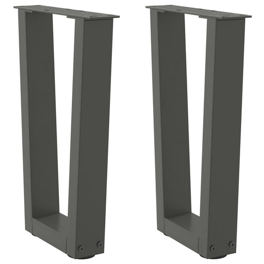 Salontafelpoten 2 st V-vormig 38x(42-43,3) cm staal antraciet is nu te koop bij PeponiXL, paradijselijk wonen!