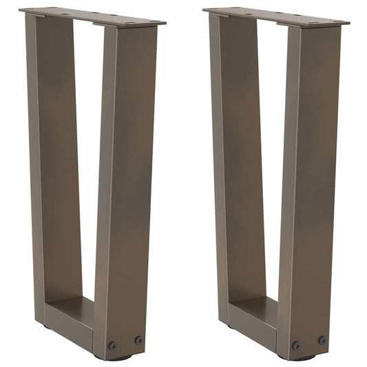 Salontafelpoten 2 st V-vormig 38x(42-43,3) cm staal naturel is nu te koop bij PeponiXL, paradijselijk wonen!