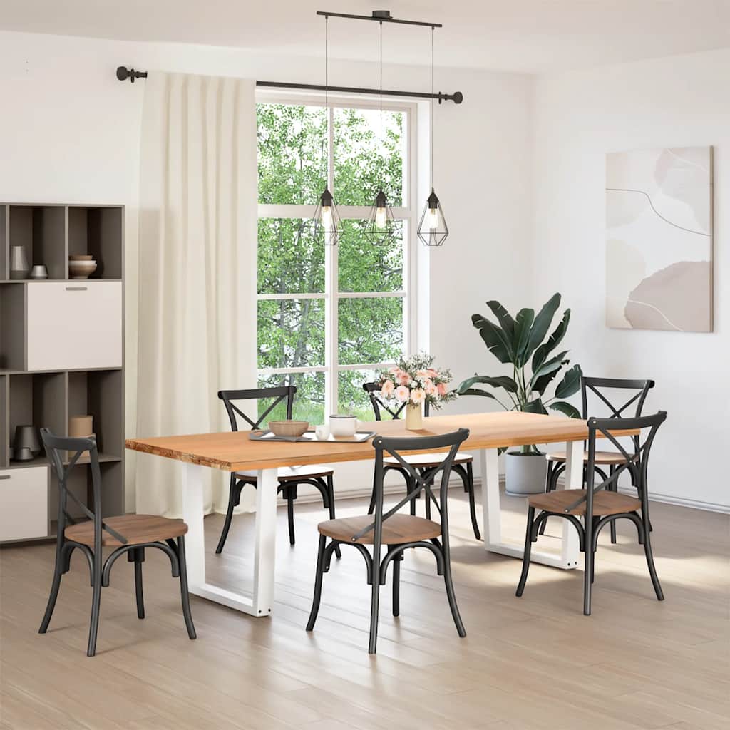 Eettafelpoten 2 st V-vormig 90x(72-73,3) cm staal wit is nu te koop bij PeponiXL, paradijselijk wonen!