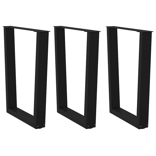 Eettafelpoten 3 st V-vormig 70x(72-73,3) cm staal zwart is nu te koop bij PeponiXL, paradijselijk wonen!