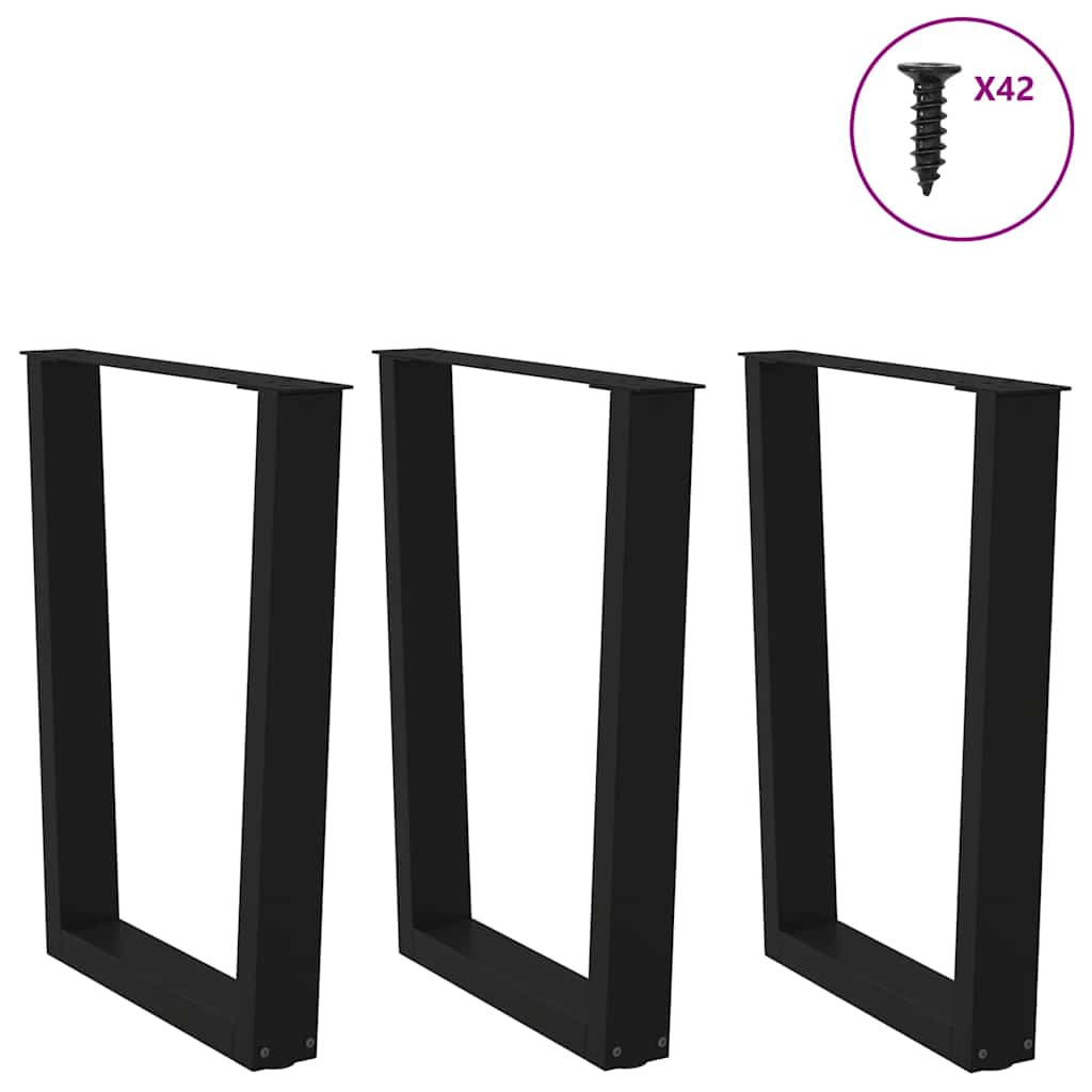 Eettafelpoten 3 st V-vormig 70x(72-73,3) cm staal zwart is nu te koop bij PeponiXL, paradijselijk wonen!