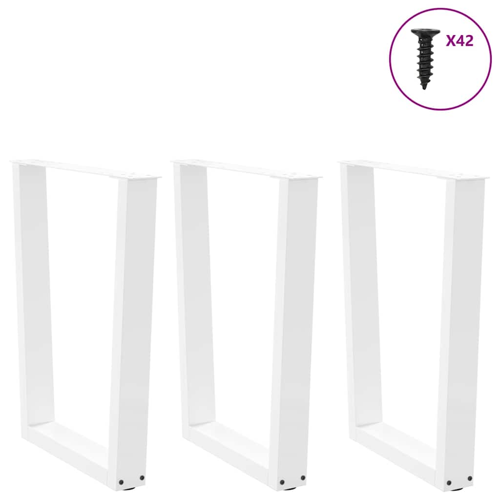 Eettafelpoten 3 st V-vormig 70x(72-73,3) cm staal wit is nu te koop bij PeponiXL, paradijselijk wonen!
