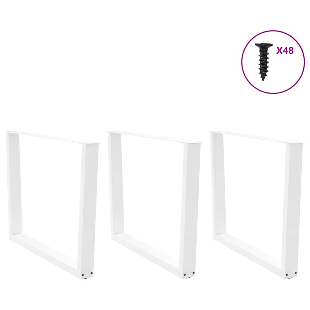 Eettafelpoten 3 st V-vormig 100x(72-73,3) cm staal wit is nu te koop bij PeponiXL, paradijselijk wonen!