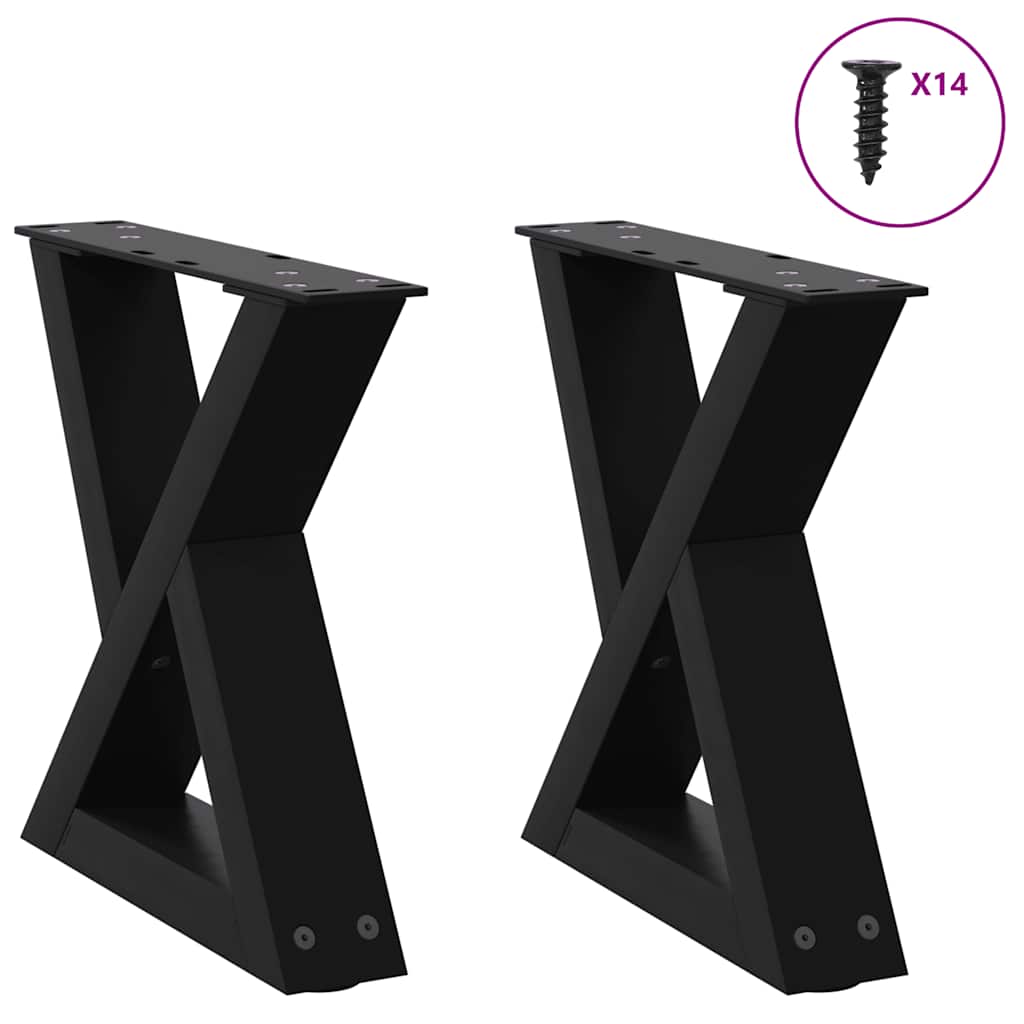 Salontafelpoten 2 st 30x(30-31,3) cm staal zwart is nu te koop bij PeponiXL, paradijselijk wonen!