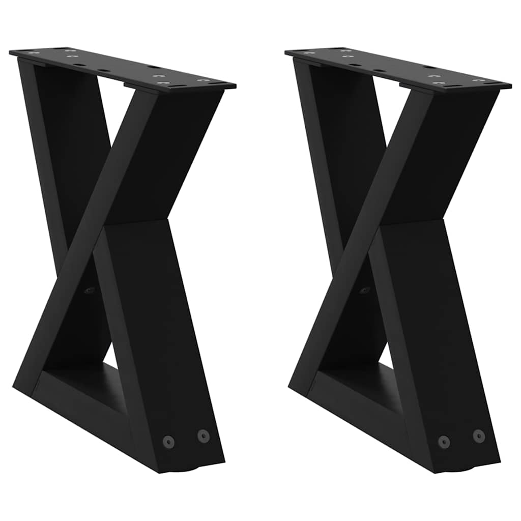 Salontafelpoten 2 st 30x(30-31,3) cm staal zwart is nu te koop bij PeponiXL, paradijselijk wonen!