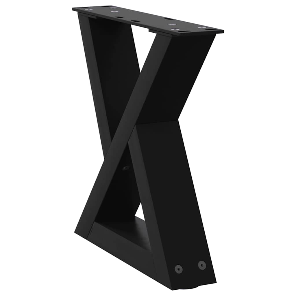 Salontafelpoten 2 st 30x(30-31,3) cm staal zwart is nu te koop bij PeponiXL, paradijselijk wonen!