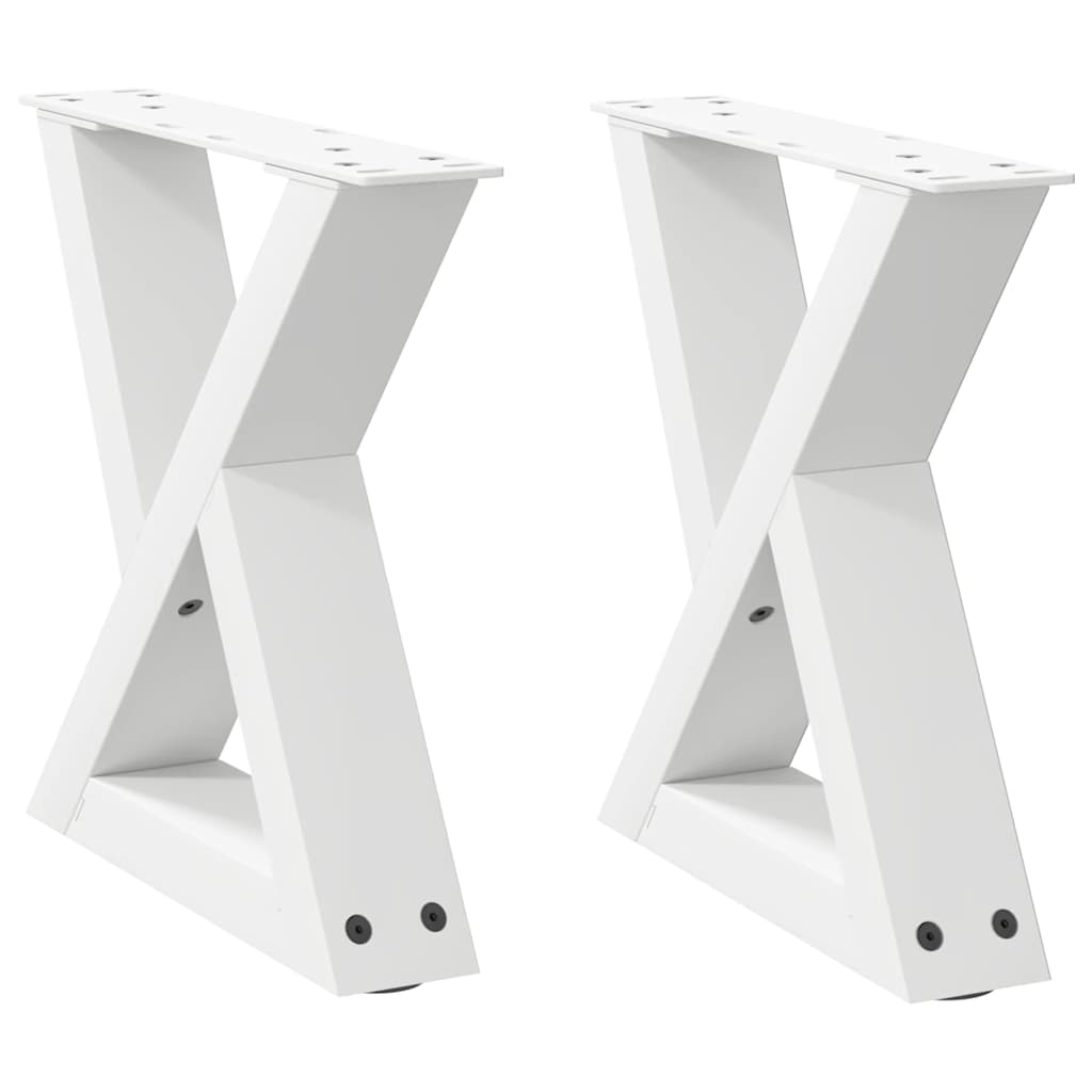 Salontafelpoten 2 st 30x(30-31,3) cm staal wit is nu te koop bij PeponiXL, paradijselijk wonen!