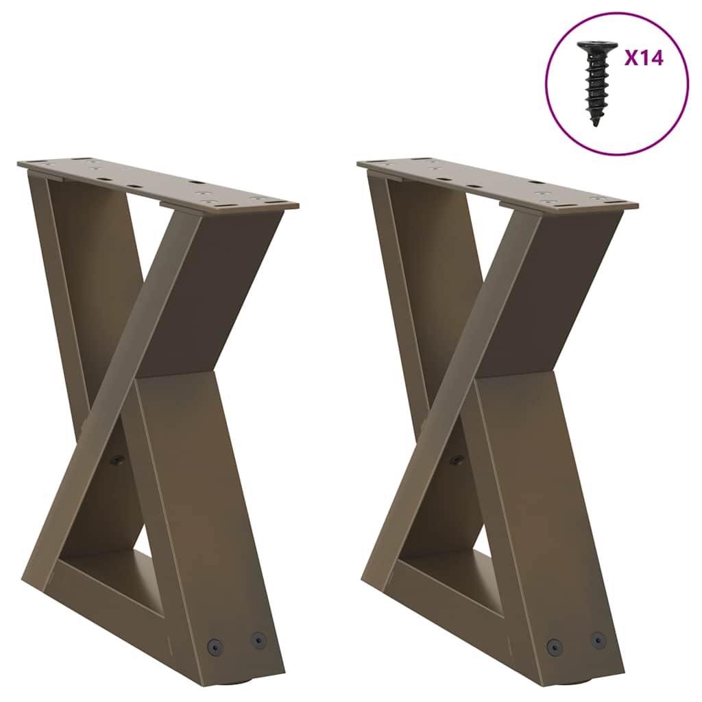 Salontafelpoten 2 st 30x(30-31,3) cm staal naturel is nu te koop bij PeponiXL, paradijselijk wonen!