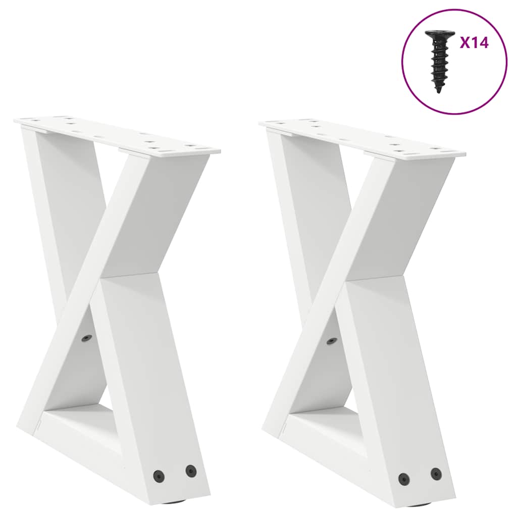 Salontafelpoten 2 st 40x(30-31,3) cm staal wit is nu te koop bij PeponiXL, paradijselijk wonen!