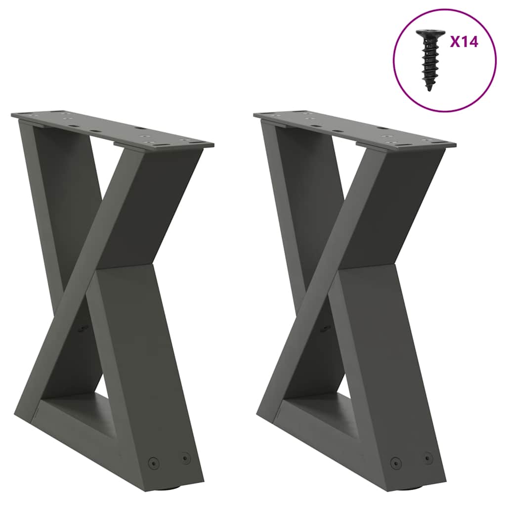 Salontafelpoten 2 st 40x(30-31,3) cm staal antraciet is nu te koop bij PeponiXL, paradijselijk wonen!