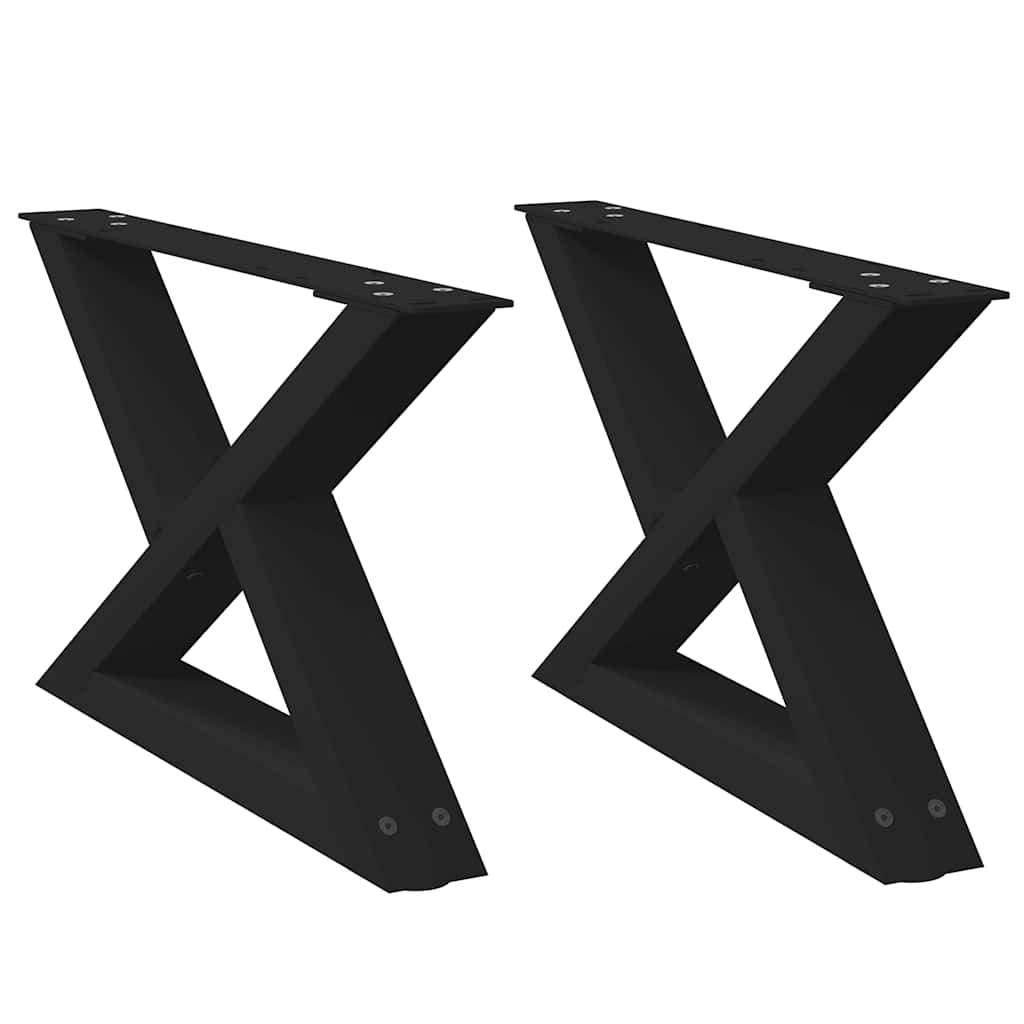 Salontafelpoten 2 st 50x(30-31,3) cm staal zwart is nu te koop bij PeponiXL, paradijselijk wonen!
