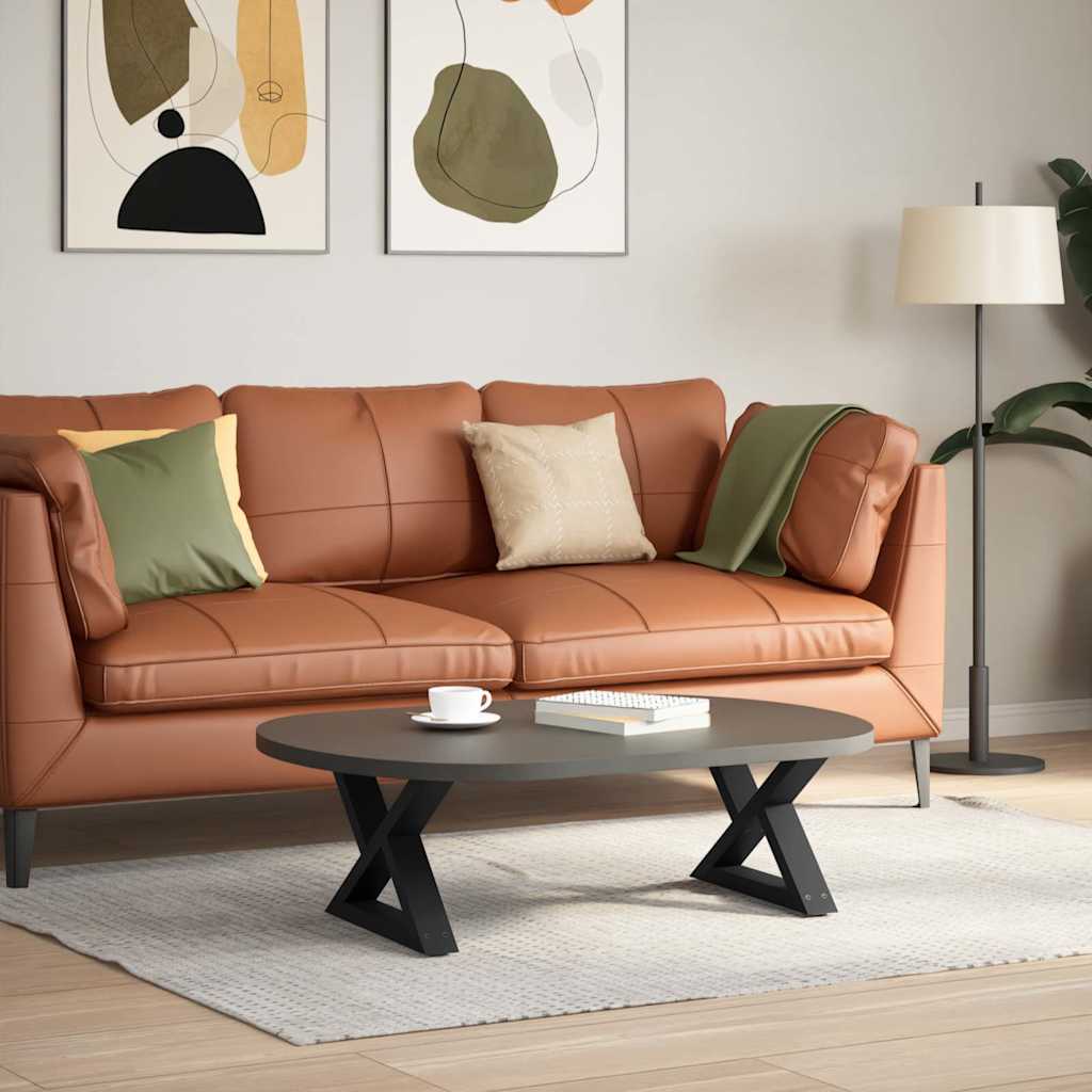 Salontafelpoten 2 st 50x(30-31,3) cm staal zwart is nu te koop bij PeponiXL, paradijselijk wonen!