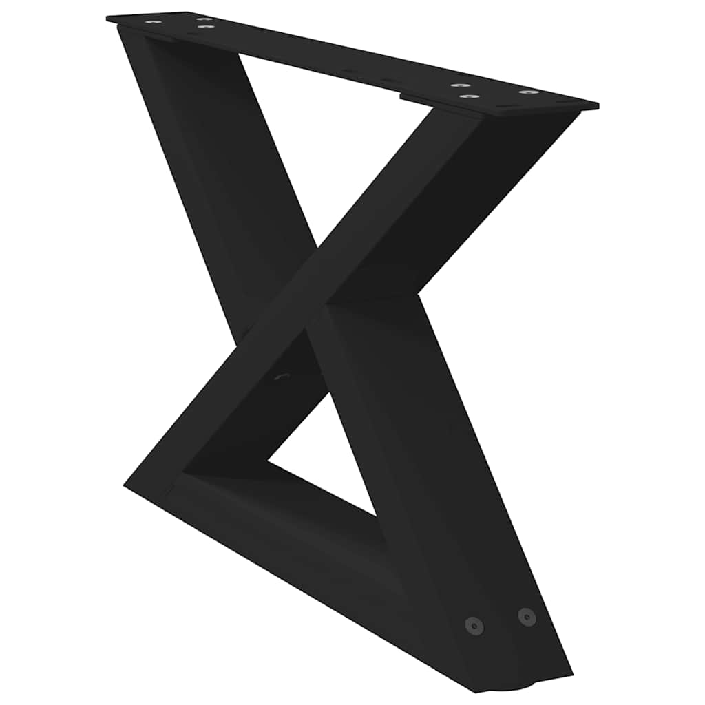 Salontafelpoten 2 st 50x(30-31,3) cm staal zwart is nu te koop bij PeponiXL, paradijselijk wonen!