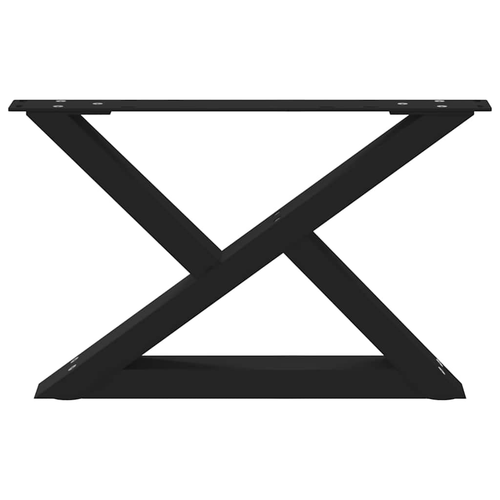 Salontafelpoten 2 st 50x(30-31,3) cm staal zwart is nu te koop bij PeponiXL, paradijselijk wonen!