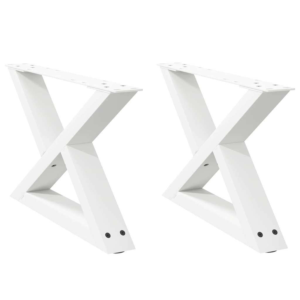 Salontafelpoten 2 st 50x(30-31,3) cm staal wit is nu te koop bij PeponiXL, paradijselijk wonen!
