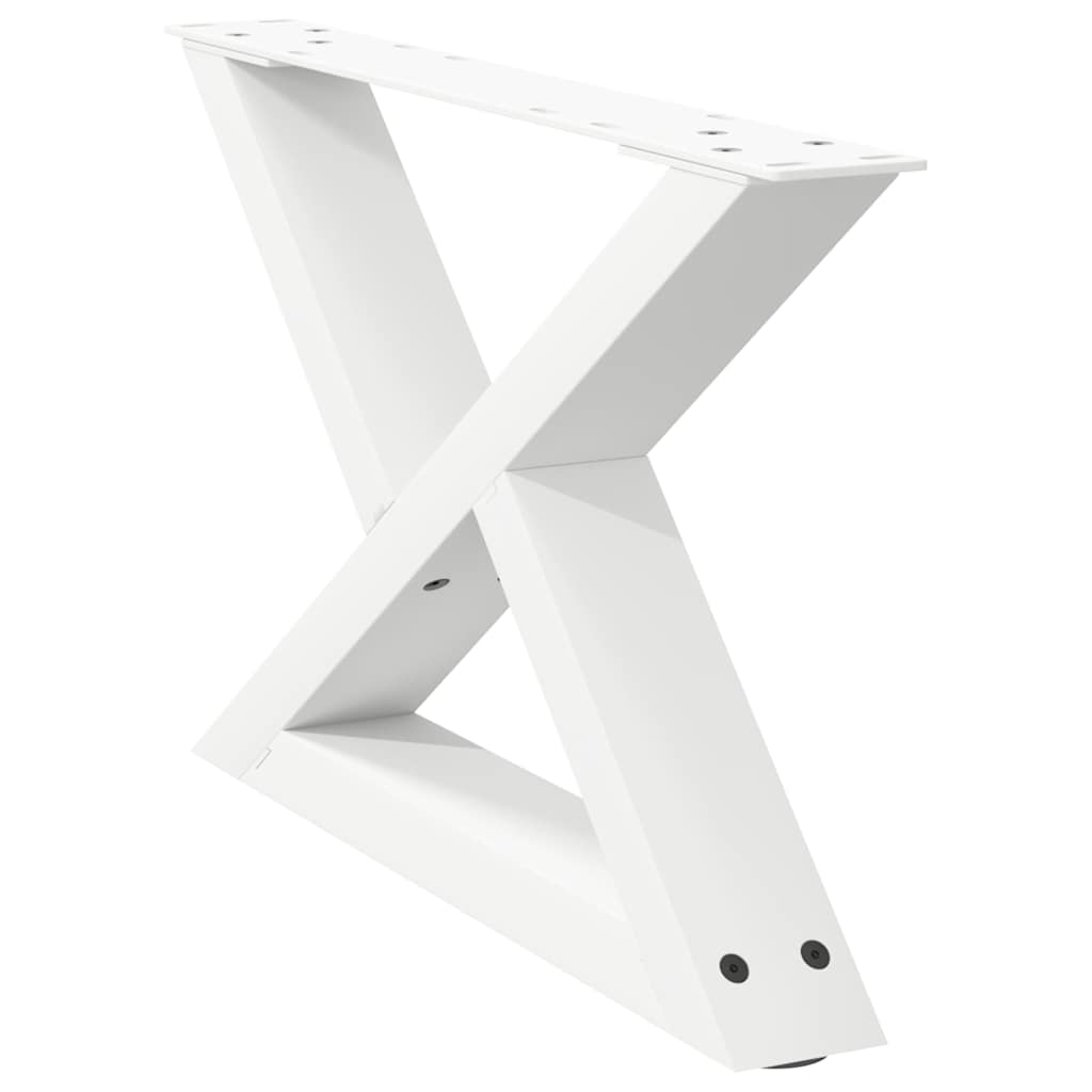 Salontafelpoten 2 st 50x(30-31,3) cm staal wit is nu te koop bij PeponiXL, paradijselijk wonen!