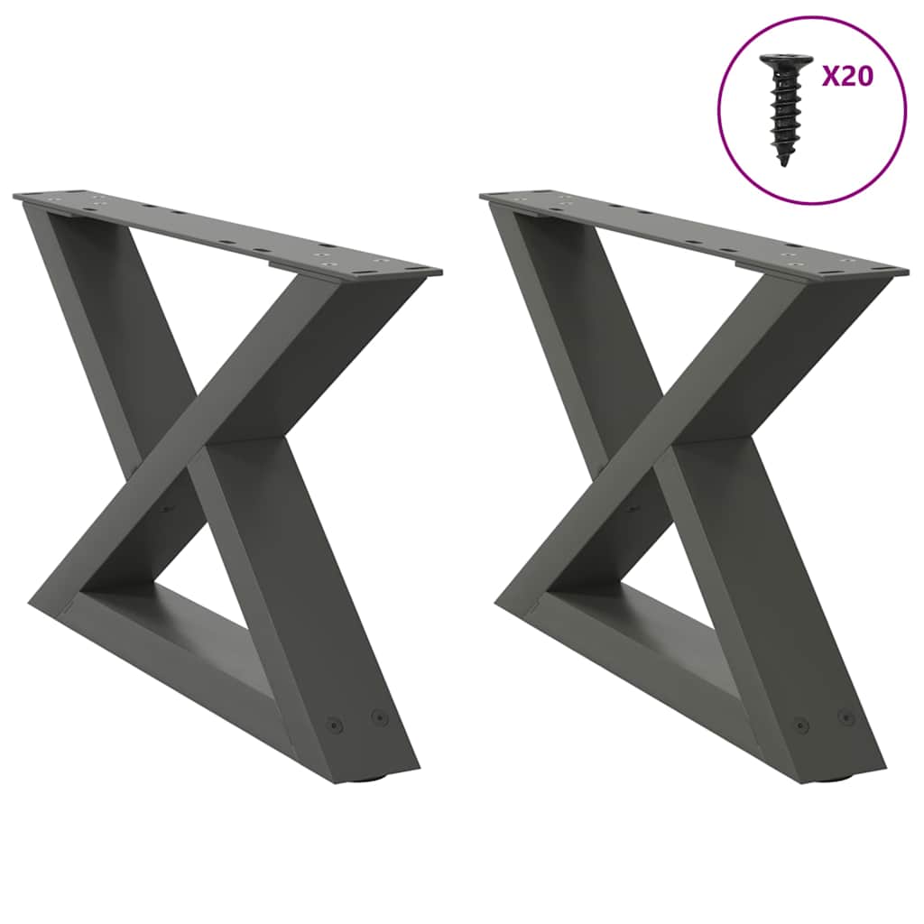 Salontafelpoten 2 st 50x(30-31,3) cm staal antraciet is nu te koop bij PeponiXL, paradijselijk wonen!