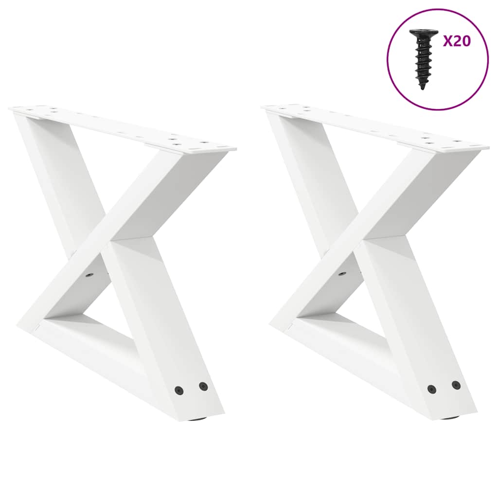 Salontafelpoten 2 st 60x(30-31,3) cm staal wit is nu te koop bij PeponiXL, paradijselijk wonen!