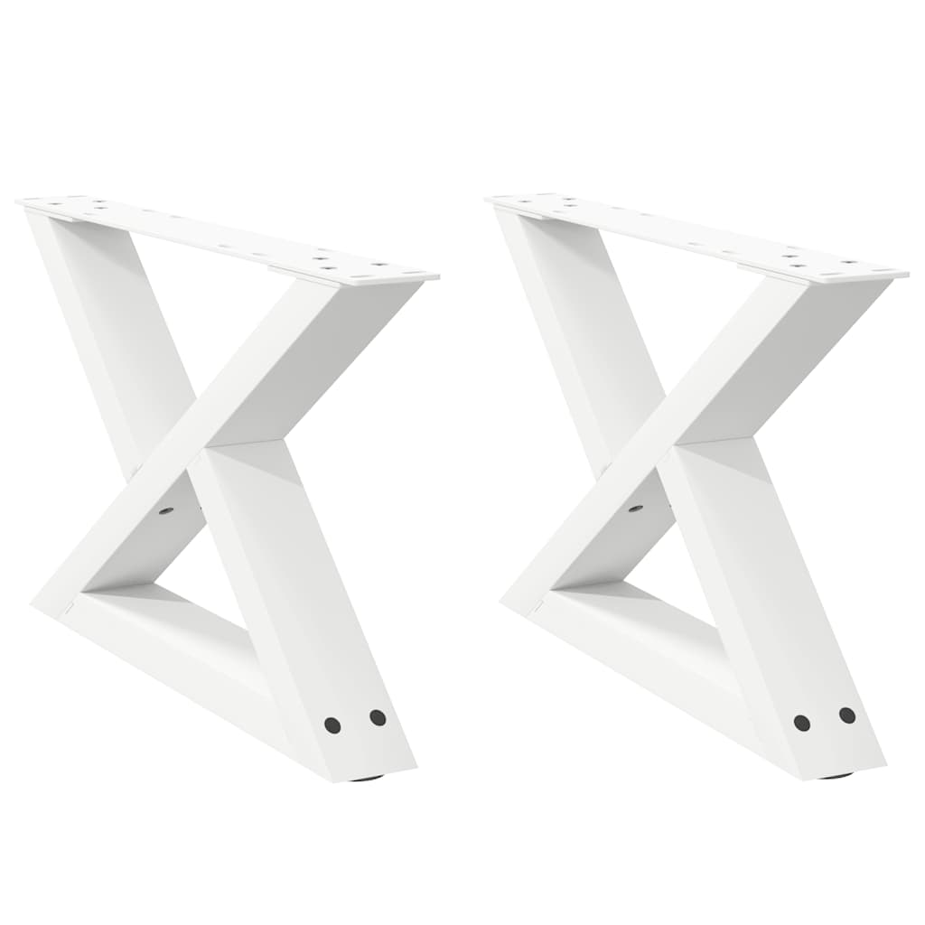 Salontafelpoten 2 st 60x(30-31,3) cm staal wit is nu te koop bij PeponiXL, paradijselijk wonen!