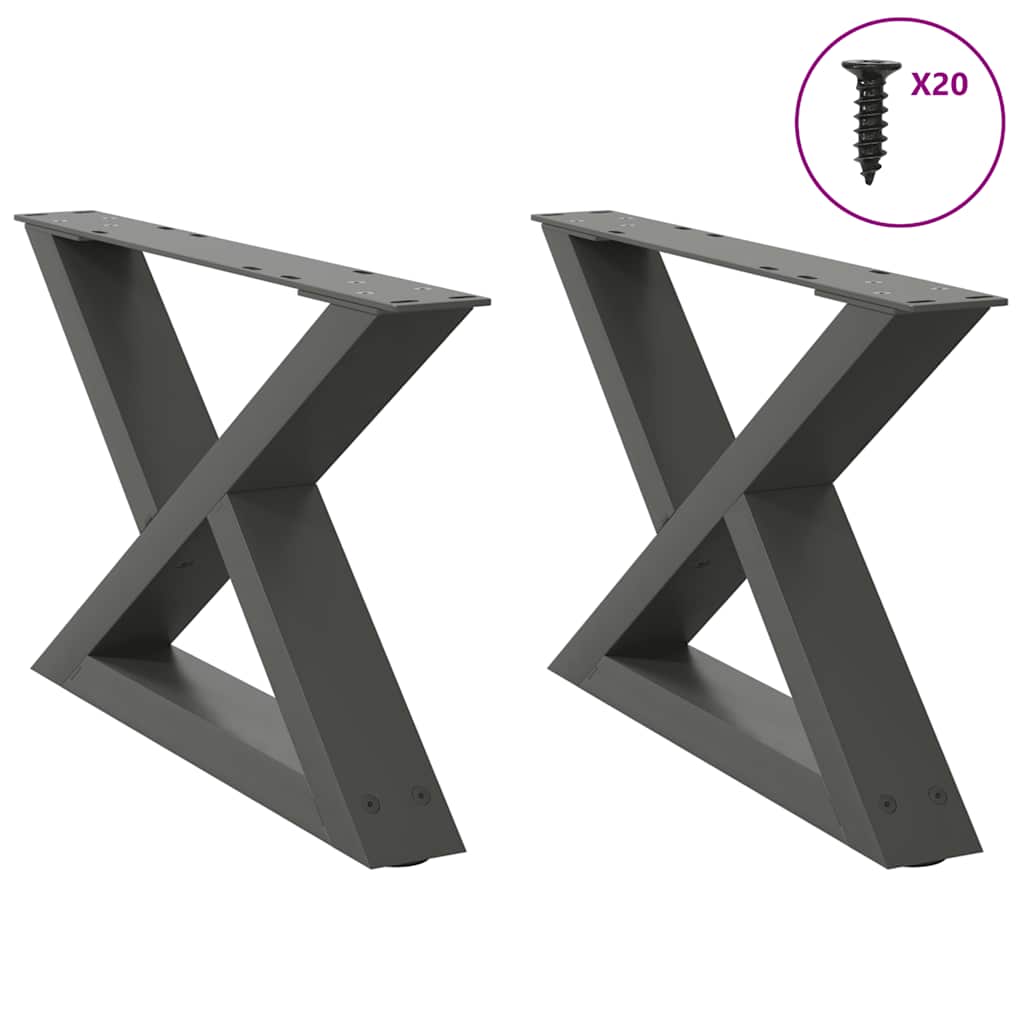 Salontafelpoten 2 st 60x(30-31,3) cm staal antraciet is nu te koop bij PeponiXL, paradijselijk wonen!