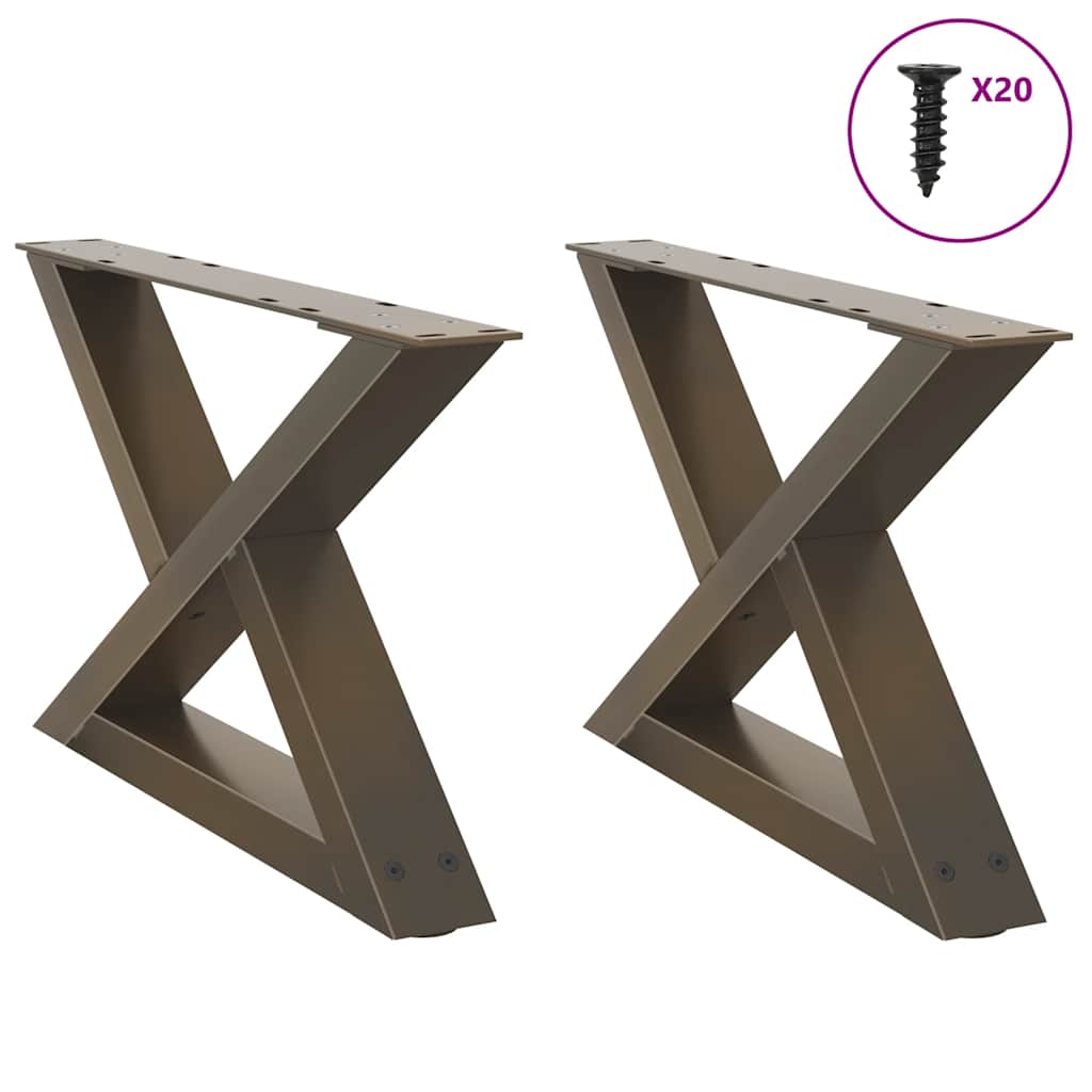 Salontafelpoten 2 st 60x(30-31,3) cm staal naturel is nu te koop bij PeponiXL, paradijselijk wonen!