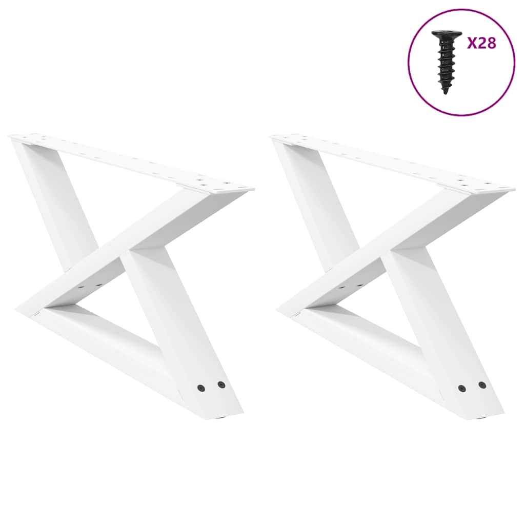 Salontafelpoten 2 st 70x(30-31,3) cm staal wit is nu te koop bij PeponiXL, paradijselijk wonen!