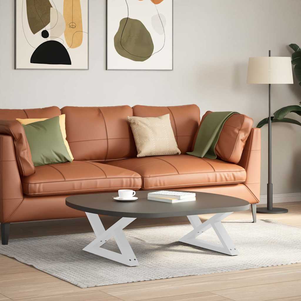 Salontafelpoten 2 st 70x(30-31,3) cm staal wit is nu te koop bij PeponiXL, paradijselijk wonen!