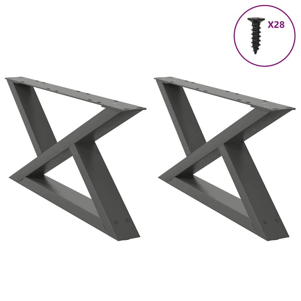 Salontafelpoten 2 st 70x(30-31,3) cm staal antraciet is nu te koop bij PeponiXL, paradijselijk wonen!