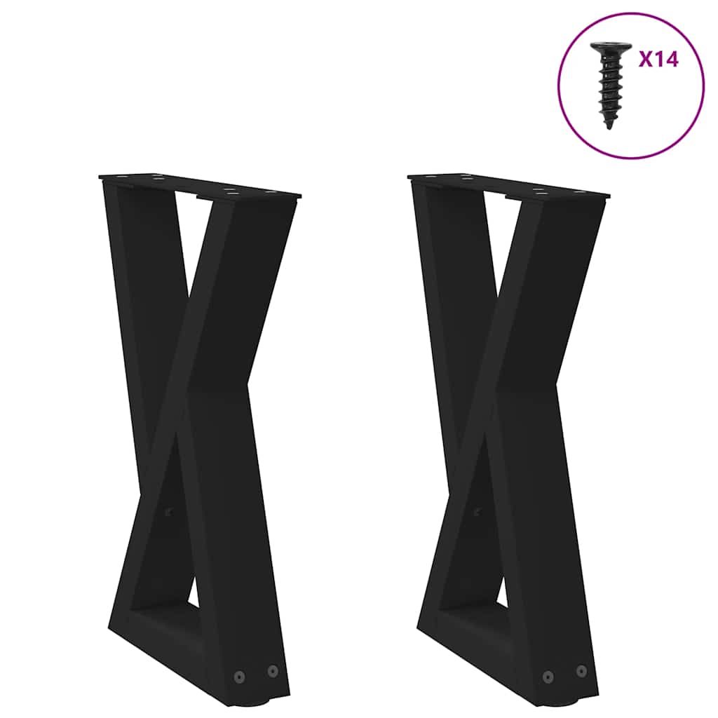 Salontafelpoten 2 st 28x(42-43,3) cm staal zwart is nu te koop bij PeponiXL, paradijselijk wonen!