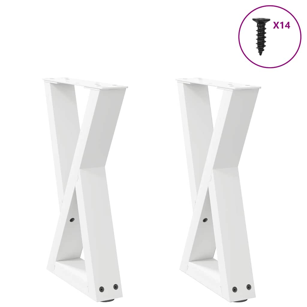 Salontafelpoten 2 st 28x(42-43,3) cm staal wit is nu te koop bij PeponiXL, paradijselijk wonen!