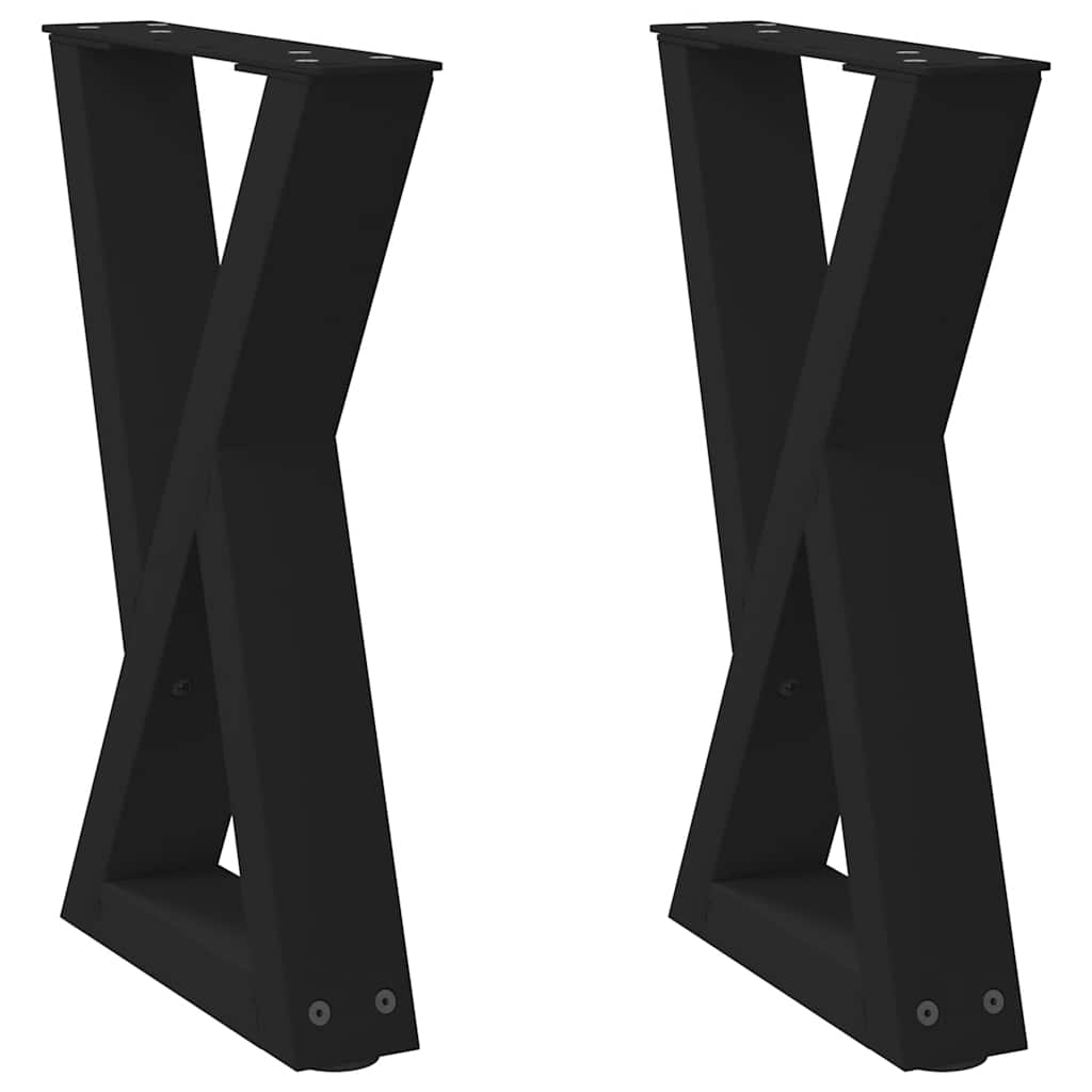 Salontafelpoten 2 st 38x(42-43,3) cm staal zwart is nu te koop bij PeponiXL, paradijselijk wonen!
