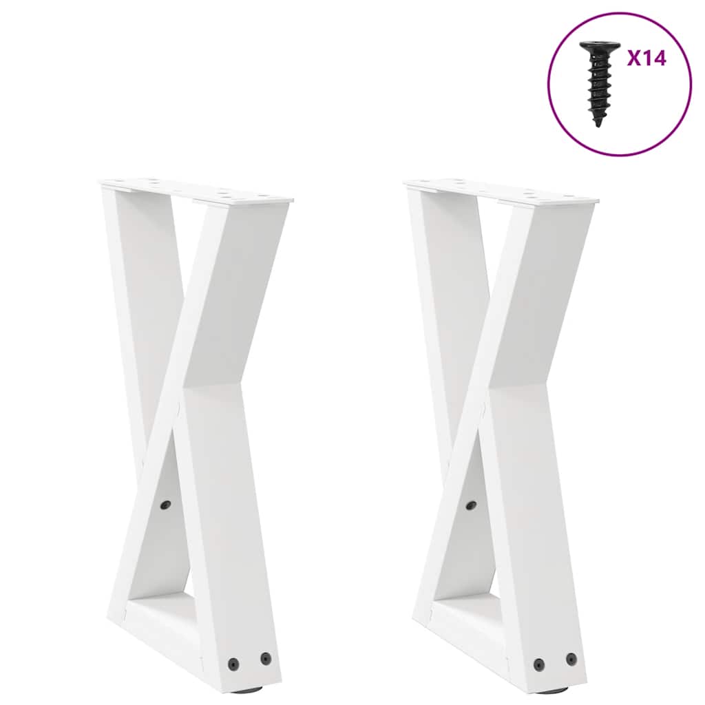 Salontafelpoten 2 st 38x(42-43,3) cm staal wit is nu te koop bij PeponiXL, paradijselijk wonen!