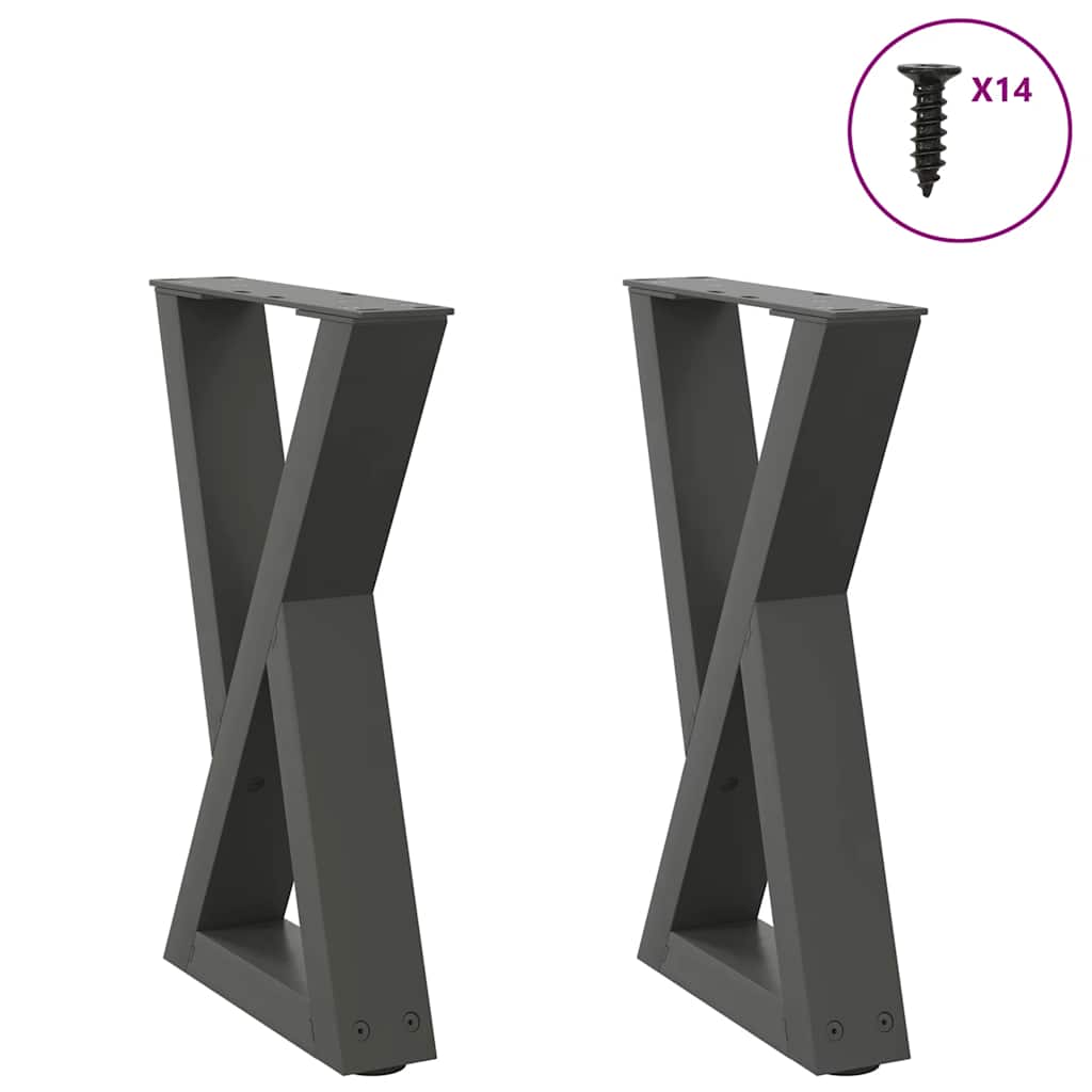 Salontafelpoten 2 st 38x(42-43,3) cm staal antraciet is nu te koop bij PeponiXL, paradijselijk wonen!