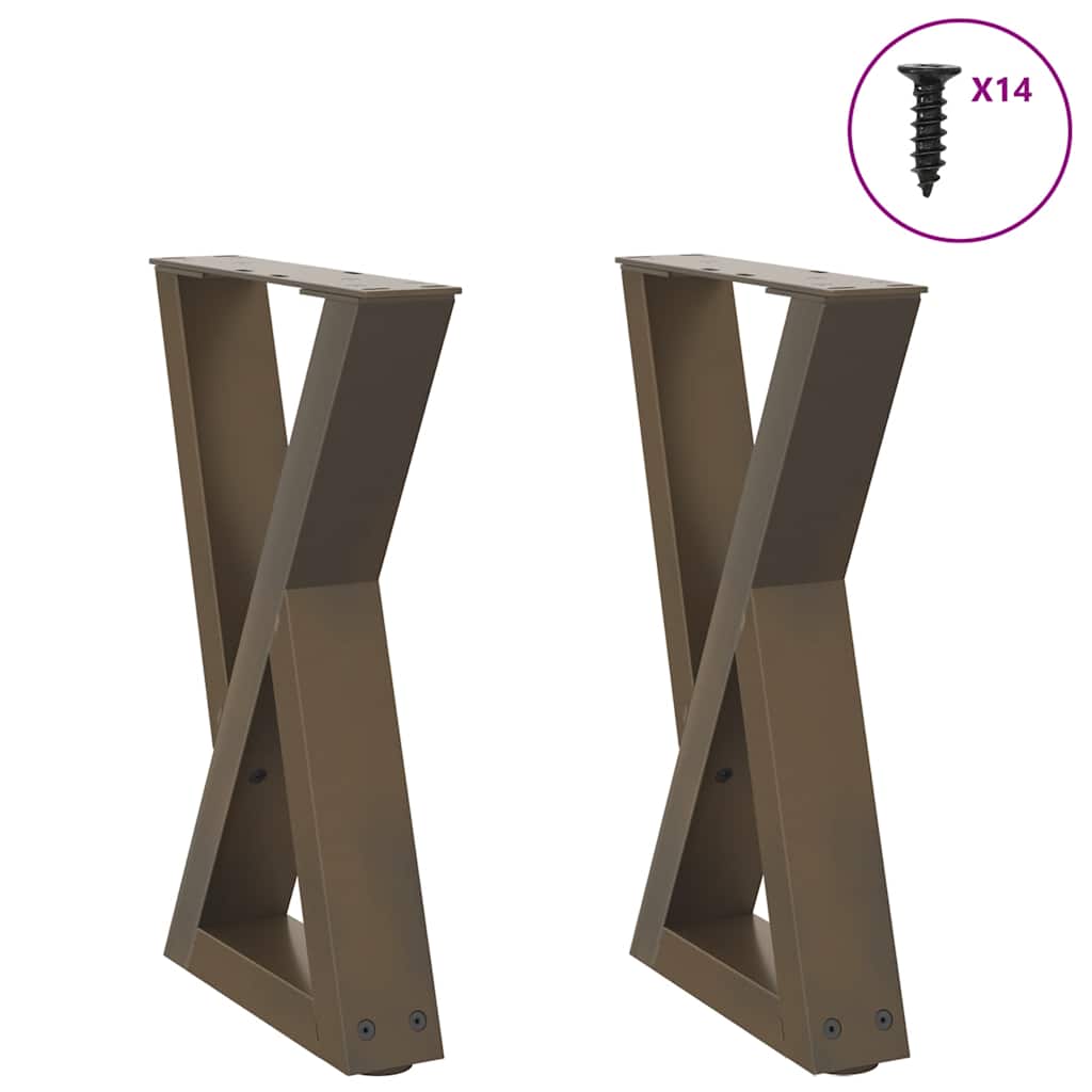 Salontafelpoten 2 st 38x(42-43,3) cm staal naturel is nu te koop bij PeponiXL, paradijselijk wonen!