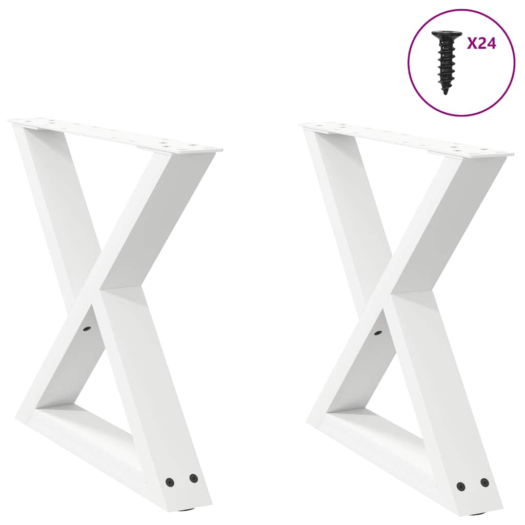 Salontafelpoten 2 st 50x(42-43,3) cm staal wit is nu te koop bij PeponiXL, paradijselijk wonen!