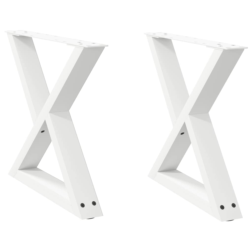 Salontafelpoten 2 st 50x(42-43,3) cm staal wit is nu te koop bij PeponiXL, paradijselijk wonen!