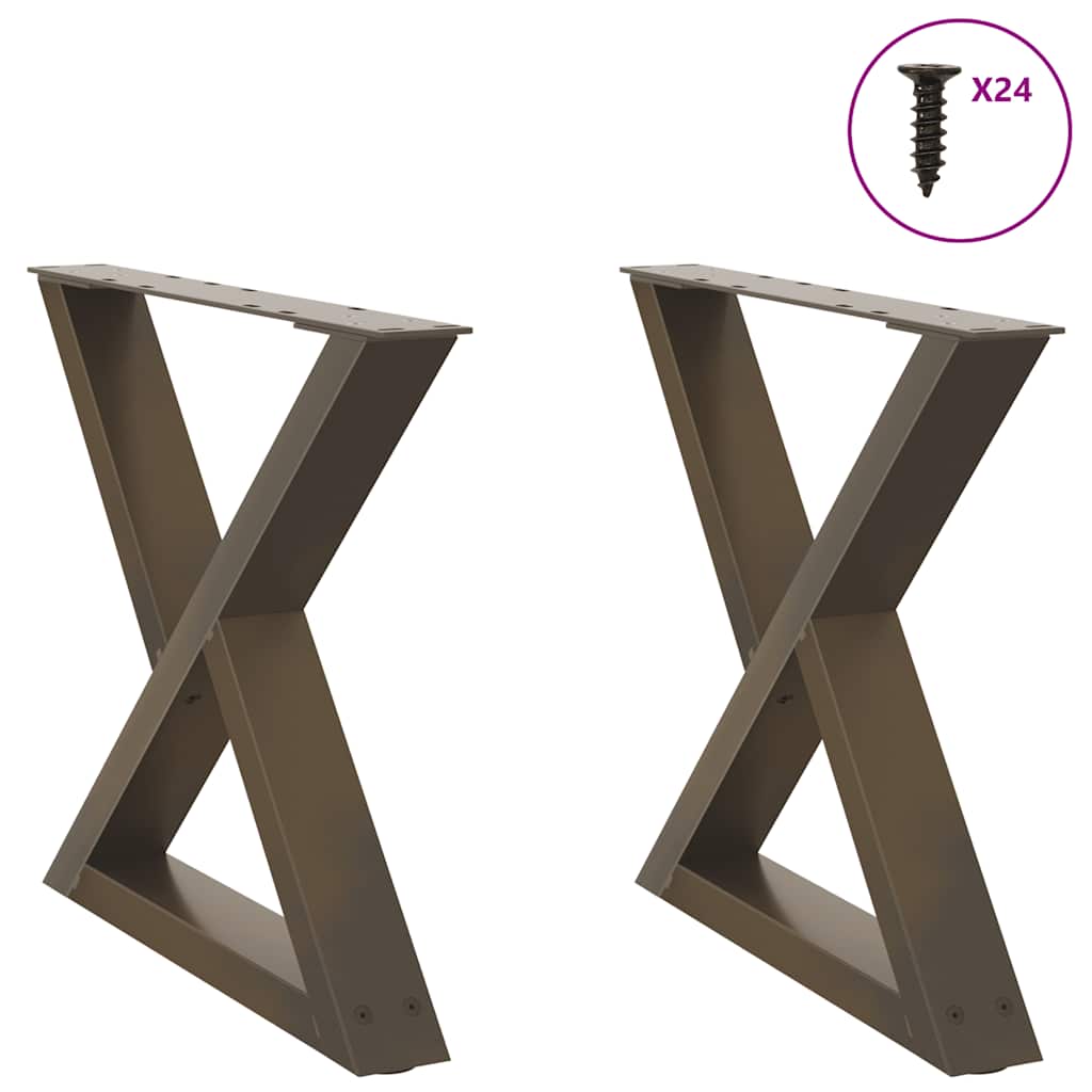Salontafelpoten 2 st 50x(42-43,3) cm staal naturel is nu te koop bij PeponiXL, paradijselijk wonen!