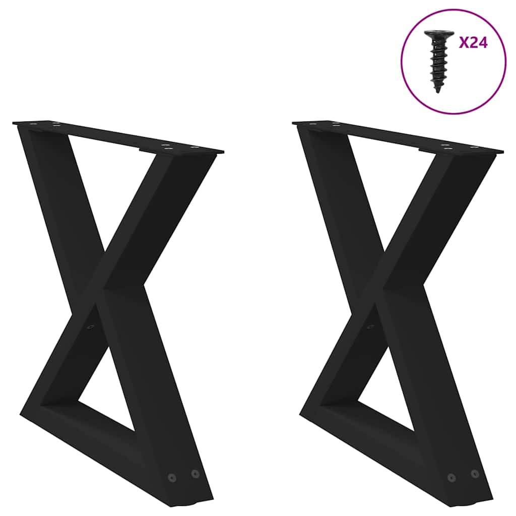 Salontafelpoten 2 st 60x(42-43,3) cm staal zwart is nu te koop bij PeponiXL, paradijselijk wonen!