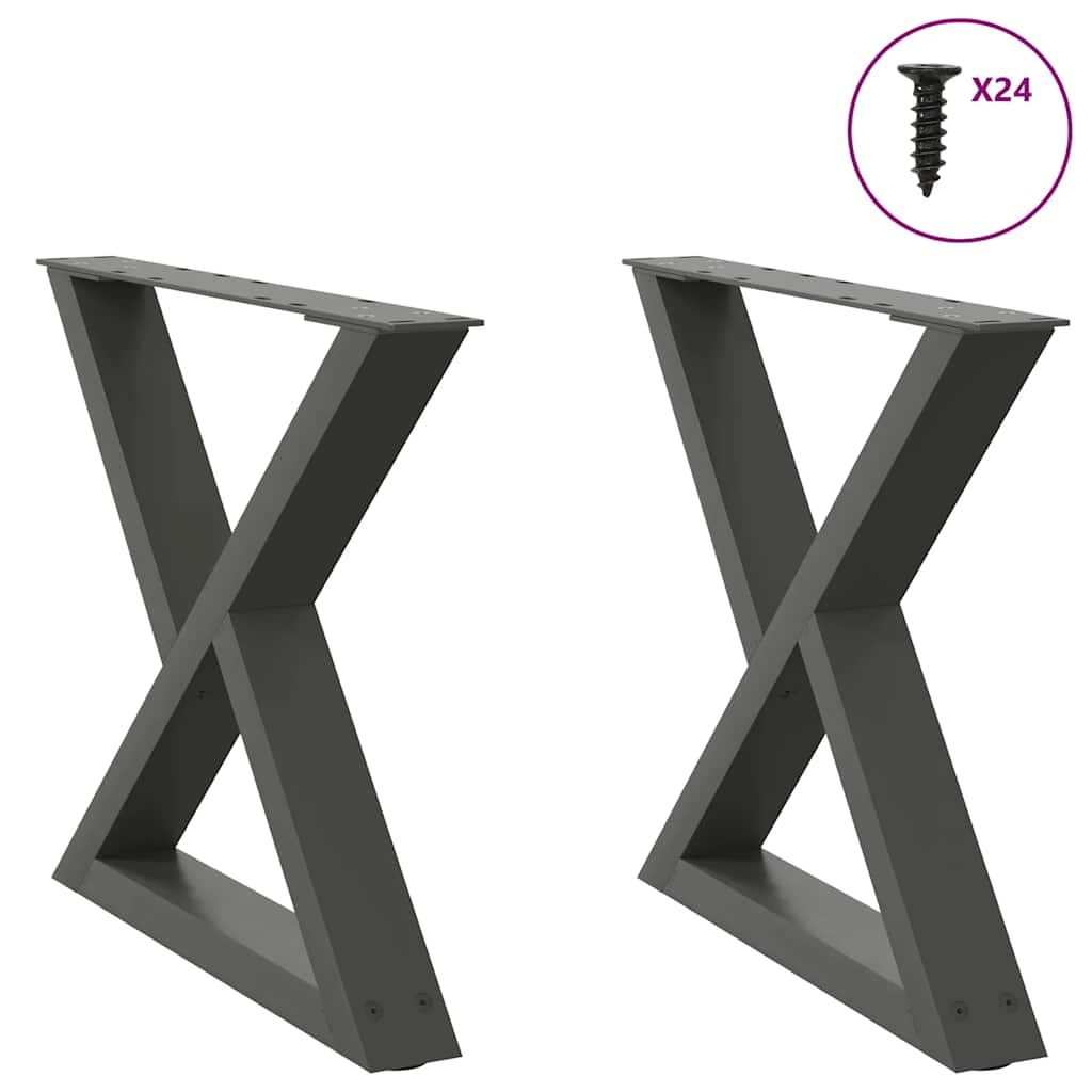 Salontafelpoten 2 st 60x(42-43,3) cm staal antraciet is nu te koop bij PeponiXL, paradijselijk wonen!