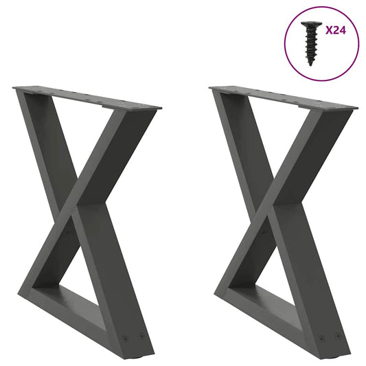 Salontafelpoten 2 st 60x(42-43,3) cm staal antraciet is nu te koop bij PeponiXL, paradijselijk wonen!