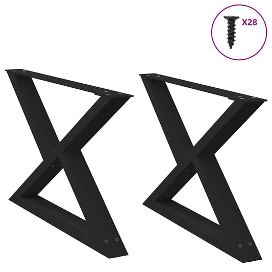 Salontafelpoten 2 st 70x(42-43,3) cm staal zwart is nu te koop bij PeponiXL, paradijselijk wonen!