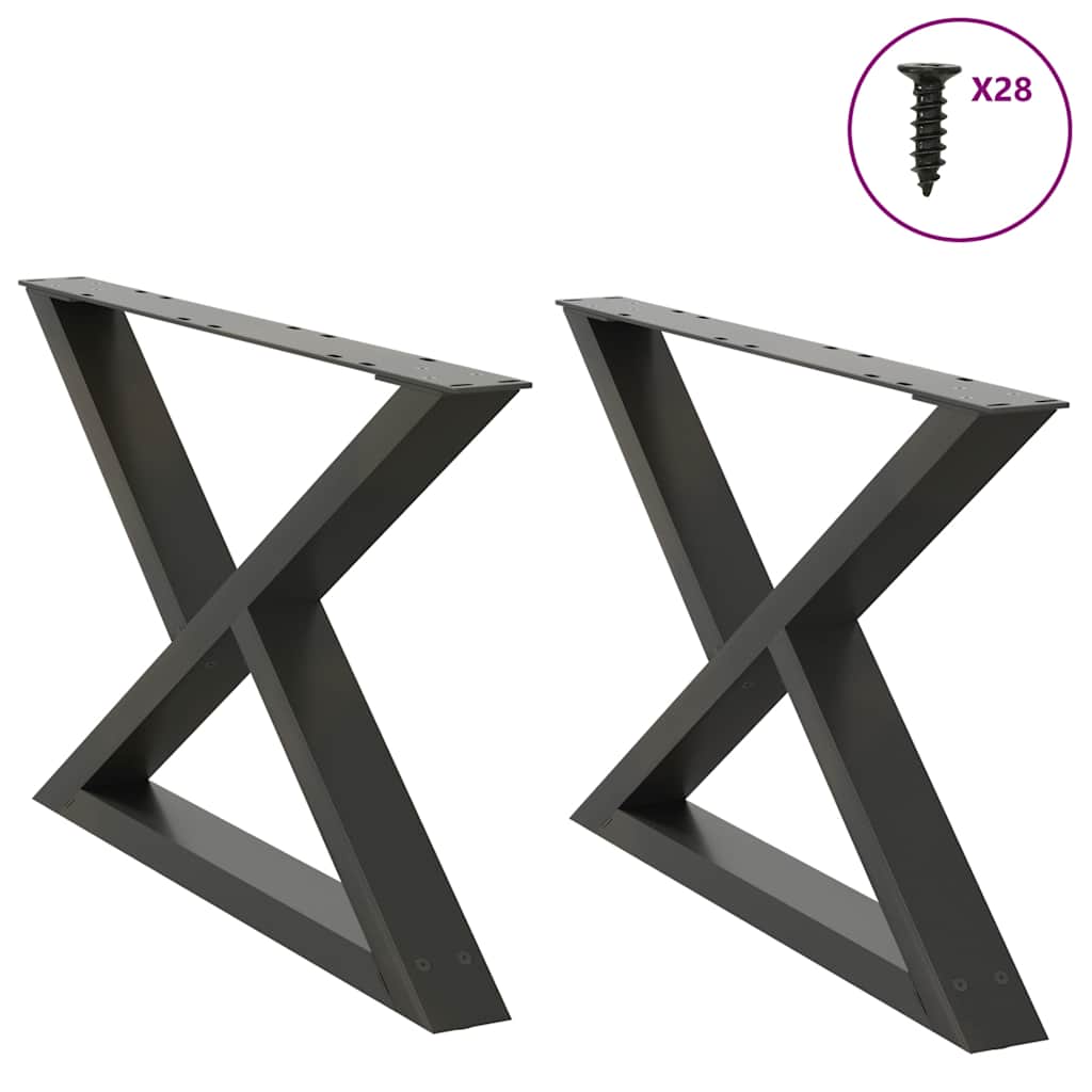 Salontafelpoten 2 st 70x(42-43,3) cm staal antraciet is nu te koop bij PeponiXL, paradijselijk wonen!